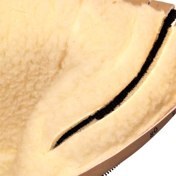 Vintage 80's / 90's Beige White Cross Leather Lined Women dressy Booth Size 8 - Picture 9 of 12